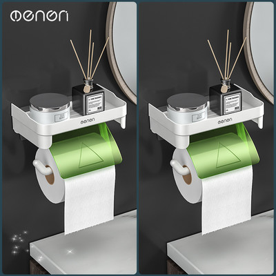 MENGNI Zidni držač toaletnog papira bez bušilice Dozator kupaonskih maramica Samoljepljivi stalak za kuhinjske rolne papira Dodatak