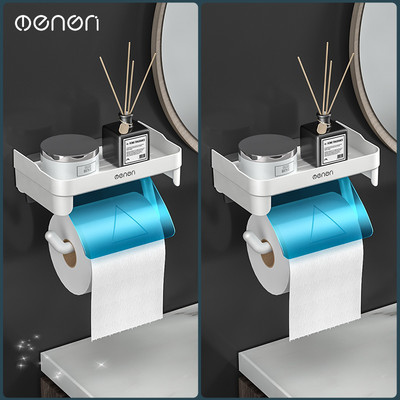 MENGNI Zidni držač toaletnog papira bez bušilice Dozator kupaonskih maramica Samoljepljivi stalak za kuhinjske rolne papira Dodatak