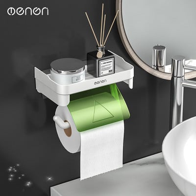 MENGNI Zidni držač toaletnog papira bez bušilice Dozator kupaonskih maramica Samoljepljivi stalak za kuhinjske rolne papira Dodatak