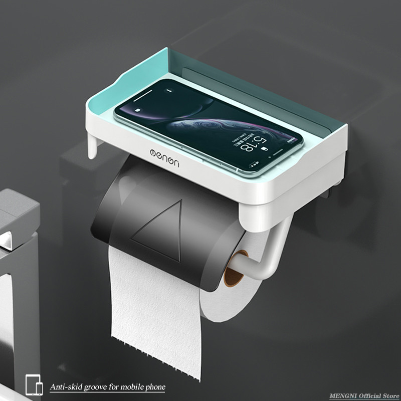 MENGNI Zidni držač toaletnog papira bez bušilice Dozator kupaonskih maramica Samoljepljivi stalak za kuhinjske rolne papira Dodatak
