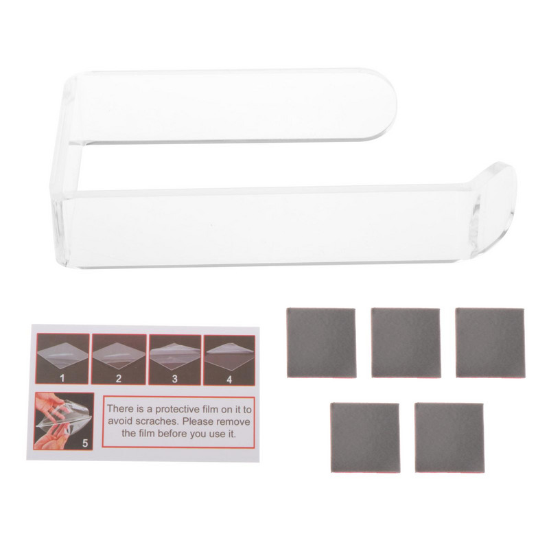 Akrilinis tualetinio popieriaus laikiklis servetėlių stovo sienoje montuojamas vonios kambarys virtuvės ritininis laikiklis popieriaus servetėlių stovo kabliukas Šiuolaikinė juoda kabykla