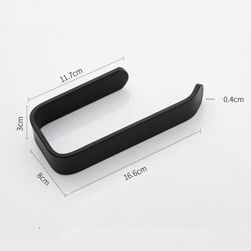 Držač akrilnog toaletnog papira Stalak za maramice Zidna kupaonica Držač za kuhinjske role Stalak za papirnate maramice Kuka Moderna crna vješalica