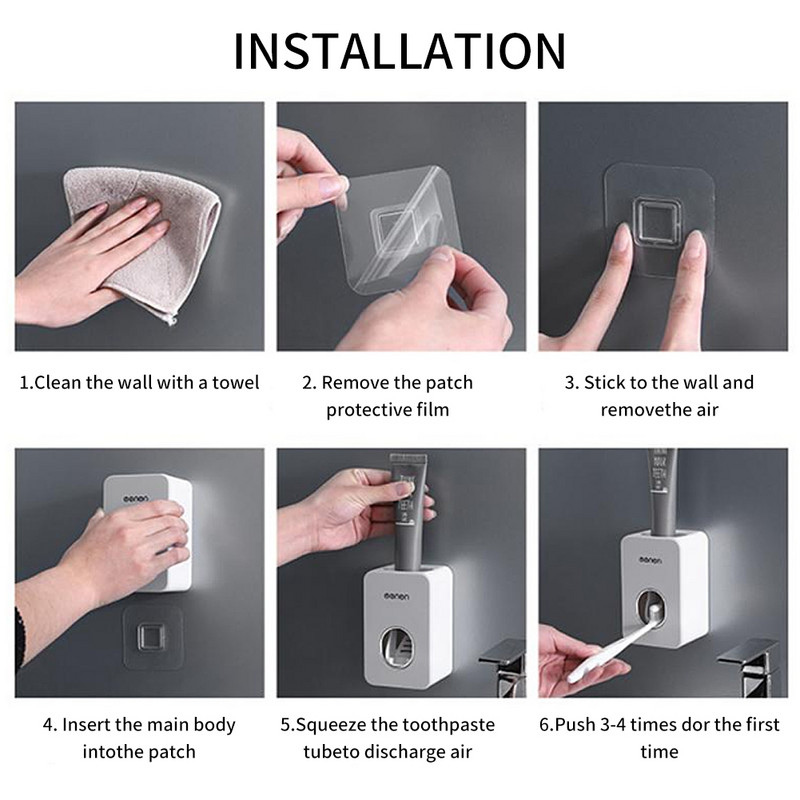 Y-kelin 2022 dozator paste za zube Zidni automatski stiskač paste za zube Držač paste za zube za vješanje na zid bez rupa