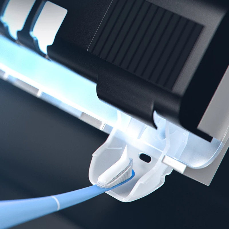 Zobu birstes UV sterilizācijas turētāji Pie sienas stiprināmi elektriskie zobu pastas spiedes dozators Vannas istabas piederumi Saules uzlāde