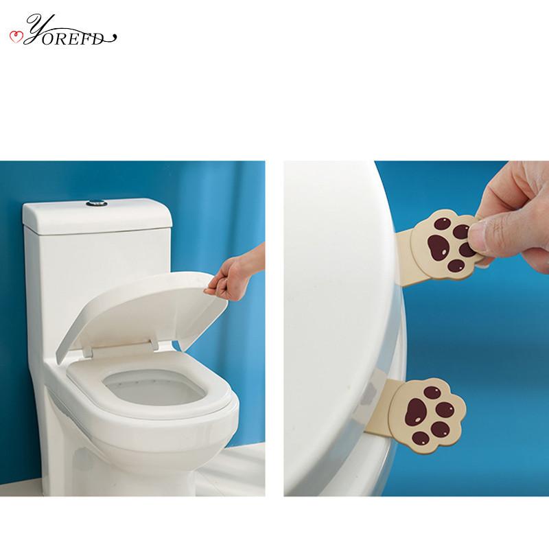 OYOREFD 2kom Slatka mačja šapa za podizanje WC sjedala Kreativni uređaj za podizanje WC školjke Izbjegavajte dodirivati ručku poklopca WC školjke WC pribor