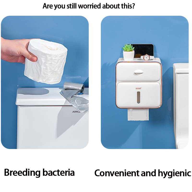 Višenamjenska kutija za maramice Stalak za pohranu papira u roli bez bušenja Kuhinjska zidna viseća ladica Držač toaletnog papira za kupaonicu