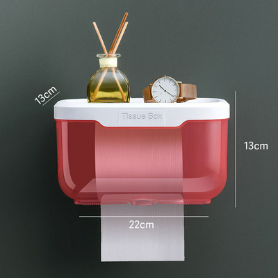 Kutija za držač toaletnog papira bez bušenja Vodootporna kutija za pohranu Stalak za pohranu toaletnog papira Papirnati ručnik Kuhinja Kupaonska kutija za pohranu