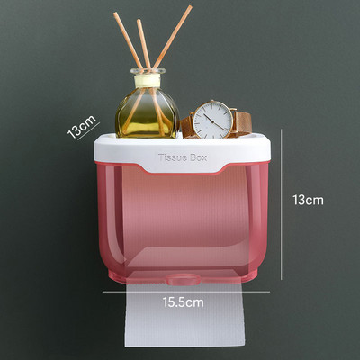 Kutija za držač toaletnog papira bez bušenja Vodootporna kutija za pohranu Stalak za pohranu toaletnog papira Papirnati ručnik Kuhinja Kupaonska kutija za pohranu