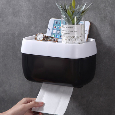 Rola de hârtie transparentă Suport pentru hârtie igienică Accesorii pentru șervețele Suporturi pentru suport Montare pe perete Accesorii pentru baie pentru bucătărie Autoadeziv
