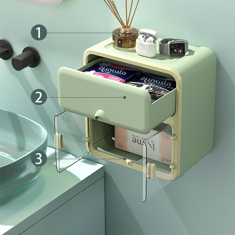 Vodootporni držač toaletnog papira Zidna ladica za toaletni papir Rola cijev za papir Kutija za pohranu ladica Kutija za maramice Polica Kupaonica