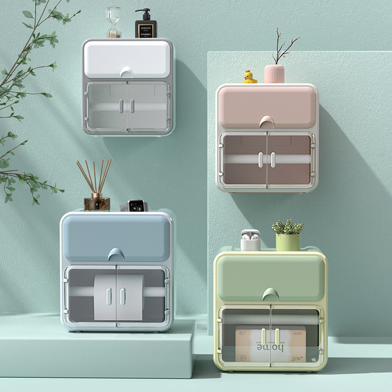 Vodootporni držač toaletnog papira Zidna ladica za toaletni papir Rola cijev za papir Kutija za pohranu ladica Kutija za maramice Polica Kupaonica