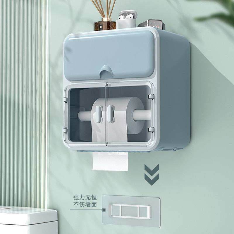 Vodootporni držač toaletnog papira Zidna ladica za toaletni papir Rola cijev za papir Kutija za pohranu ladica Kutija za maramice Polica Kupaonica