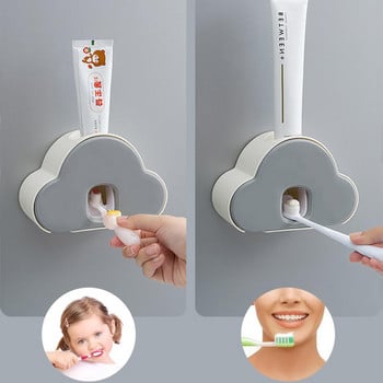 Дозатор за паста за зъби Монтиран на стена автоматичен изстисквач за паста за зъби Държач за паста за зъби за окачване на стена без дупки