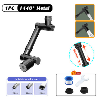 1440° Univerzalna uvlačiva rotacijska produžna slavina Perlator Filter za prskanje Sudoper Slavina Okretna mlaznica za vodu za kuhinju, kupaonicu