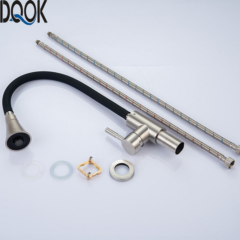 DQOK silika gel Nos Rotirajuća kuhinjska slavina za hladnu i toplu vodu u bilo kojem smjeru Crna Plava miješalica za vodu Ružičasta Kuhinjska slavina s jednom ručkom