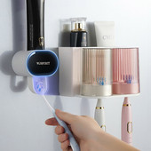 Stalak za doziranje paste za zube Zidni držač paste za zube Držač za stiskanje Odvojivi Odrasli Djeca Univerzalni Sq ueeze alat za pastu za zube