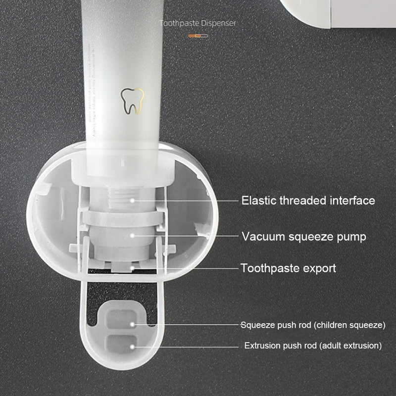 Stalak za doziranje paste za zube Zidni držač paste za zube Držač za stiskanje Odvojivi Odrasli Djeca Univerzalni Sq ueeze alat za pastu za zube