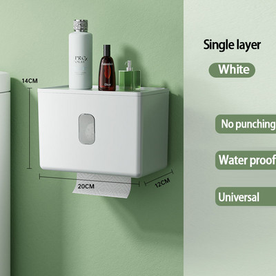 Zidni držač toaletnog papira Vodootporna cijev za rolu pladnja Kutija za pohranu toaletnog papira Pladanj Kutija za maramice Polica Kupaonski pribor