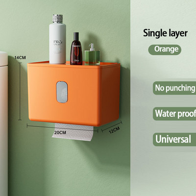 Zidni držač toaletnog papira Vodootporna cijev za rolu pladnja Kutija za pohranu toaletnog papira Pladanj Kutija za maramice Polica Kupaonski pribor