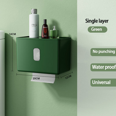 Zidni držač toaletnog papira Vodootporna cijev za rolu pladnja Kutija za pohranu toaletnog papira Pladanj Kutija za maramice Polica Kupaonski pribor