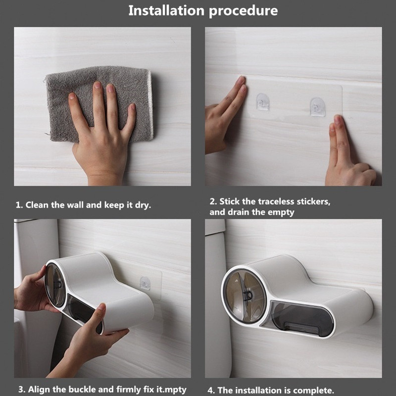 Vandeniui atsparus vonios kambario organizatorius, lentyna šampūnas, muilas, ritininis popierius, tualetas.