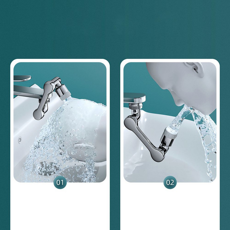 Rotirajuća slavina od 1080 stupnjeva, univerzalna kuhinjska perlator, okretna slavina, širokokutna okretna slavina za filtar za prskanje, produžetak slavine za kupaonicu