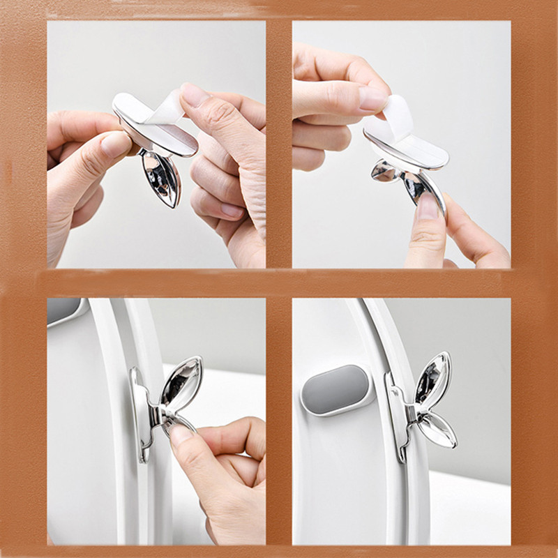 2 KOM. Podizač ručke poklopca WC školjke u obliku lista Jednostavan za instalaciju i primjenu za kućni uredski hotel s jakim ljepilom