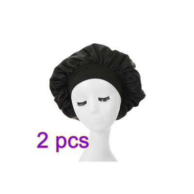 Căciuli de păr pentru femei de noapte de somn Bonnet mătăsos din satin cu două straturi Ajustați capacul capului Pălărie pentru accesorii pentru coafarea părului creț și elastic