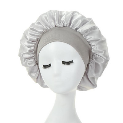 Căciuli de păr pentru femei de noapte de somn Bonnet mătăsos din satin cu două straturi Ajustați capacul capului Pălărie pentru accesorii pentru coafarea părului creț și elastic