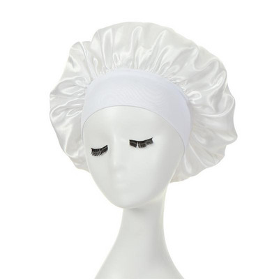 Căciuli de păr pentru femei de noapte de somn Bonnet mătăsos din satin cu două straturi Ajustați capacul capului Pălărie pentru accesorii pentru coafarea părului creț și elastic