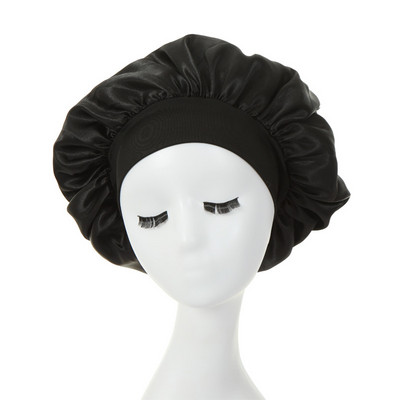 Căciuli de păr pentru femei de noapte de somn Bonnet mătăsos din satin cu două straturi Ajustați capacul capului Pălărie pentru accesorii pentru coafarea părului creț și elastic