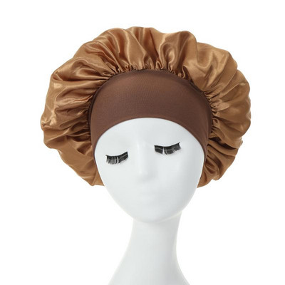 Căciuli de păr pentru femei de noapte de somn Bonnet mătăsos din satin cu două straturi Ajustați capacul capului Pălărie pentru accesorii pentru coafarea părului creț și elastic