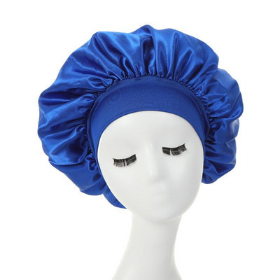 Căciuli de păr pentru femei de noapte de somn Bonnet mătăsos din satin cu două straturi Ajustați capacul capului Pălărie pentru accesorii pentru coafarea părului creț și elastic