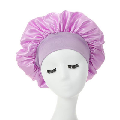 Căciuli de păr pentru femei de noapte de somn Bonnet mătăsos din satin cu două straturi Ajustați capacul capului Pălărie pentru accesorii pentru coafarea părului creț și elastic