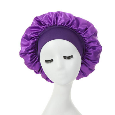 Căciuli de păr pentru femei de noapte de somn Bonnet mătăsos din satin cu două straturi Ajustați capacul capului Pălărie pentru accesorii pentru coafarea părului creț și elastic