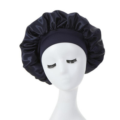 Căciuli de păr pentru femei de noapte de somn Bonnet mătăsos din satin cu două straturi Ajustați capacul capului Pălărie pentru accesorii pentru coafarea părului creț și elastic