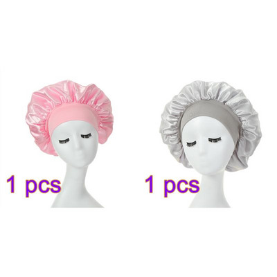 Căciuli de păr pentru femei de noapte de somn Bonnet mătăsos din satin cu două straturi Ajustați capacul capului Pălărie pentru accesorii pentru coafarea părului creț și elastic