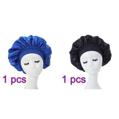 Căciuli de păr pentru femei de noapte de somn Bonnet mătăsos din satin cu două straturi Ajustați capacul capului Pălărie pentru accesorii pentru coafarea părului creț și elastic