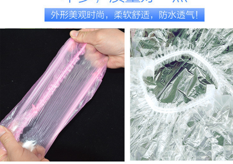 100 jednokratnih kapa za tuširanje Vodootporne kape za sušenje kose za odrasle, otporne na prašinu, plastične navlake za glavu za muškarce i žene