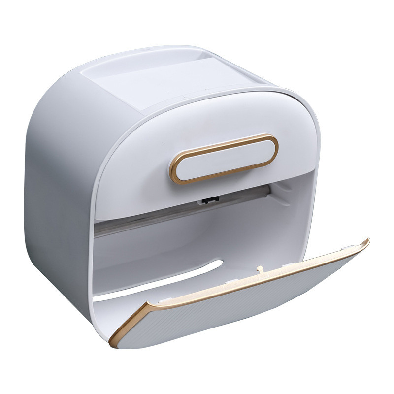 Zidni držač toaletnog papira Vodootporna polica za pohranu mobilnog telefona Stalak za pohranu toaletnog papira Kutija za kupaonske maramice 2 boje