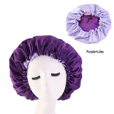 Moteriška Satin Solid Miegamoji kepurė naktinė miego kepurė Plaukų priežiūra Bonnet Naktinė kepurė moterims Vyriška Unisex Cap Bonnet De Nuit Shower Turban