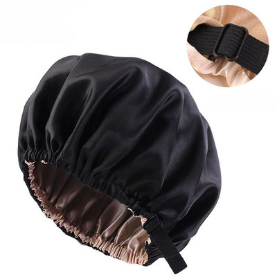 Moteriška Satin Solid Miegamoji kepurė naktinė miego kepurė Plaukų priežiūra Bonnet Naktinė kepurė moterims Vyriška Unisex Cap Bonnet De Nuit Shower Turban