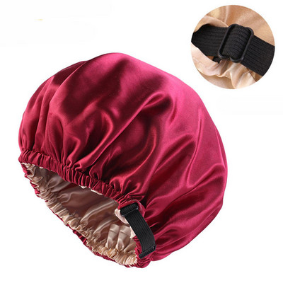Moteriška Satin Solid Miegamoji kepurė naktinė miego kepurė Plaukų priežiūra Bonnet Naktinė kepurė moterims Vyriška Unisex Cap Bonnet De Nuit Shower Turban