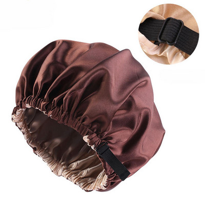 Moteriška Satin Solid Miegamoji kepurė naktinė miego kepurė Plaukų priežiūra Bonnet Naktinė kepurė moterims Vyriška Unisex Cap Bonnet De Nuit Shower Turban