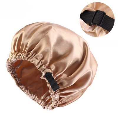 Moteriška Satin Solid Miegamoji kepurė naktinė miego kepurė Plaukų priežiūra Bonnet Naktinė kepurė moterims Vyriška Unisex Cap Bonnet De Nuit Shower Turban