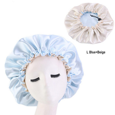 Moteriška Satin Solid Miegamoji kepurė naktinė miego kepurė Plaukų priežiūra Bonnet Naktinė kepurė moterims Vyriška Unisex Cap Bonnet De Nuit Shower Turban