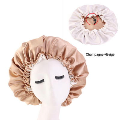 Moteriška Satin Solid Miegamoji kepurė naktinė miego kepurė Plaukų priežiūra Bonnet Naktinė kepurė moterims Vyriška Unisex Cap Bonnet De Nuit Shower Turban