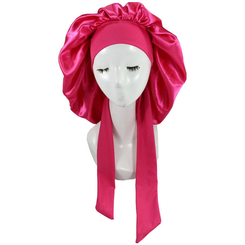 Moteriška Satin Solid Miegamoji kepurė naktinė miego kepurė Plaukų priežiūra Bonnet Naktinė kepurė moterims Vyriška Unisex Cap Bonnet De Nuit Shower Turban