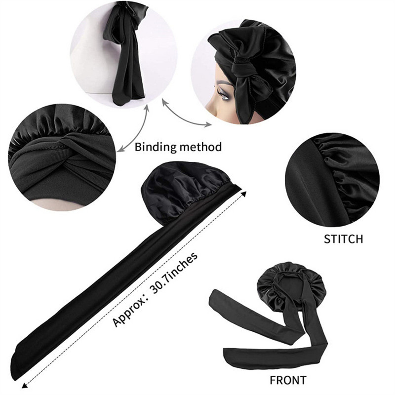 Moteriška Satin Solid Miegamoji kepurė naktinė miego kepurė Plaukų priežiūra Bonnet Naktinė kepurė moterims Vyriška Unisex Cap Bonnet De Nuit Shower Turban