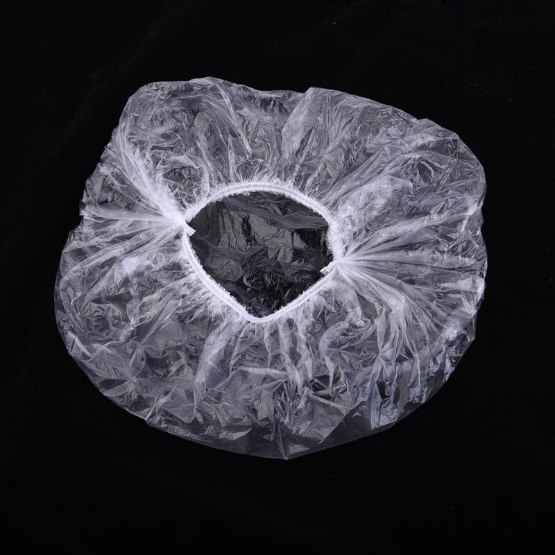 Kapa za tuširanje od 100 komada, plastična vodootporna kapa za kosu, hotelska kapa za tuširanje, prozirna plastična kapa za kozmetički salon, prianjajuća